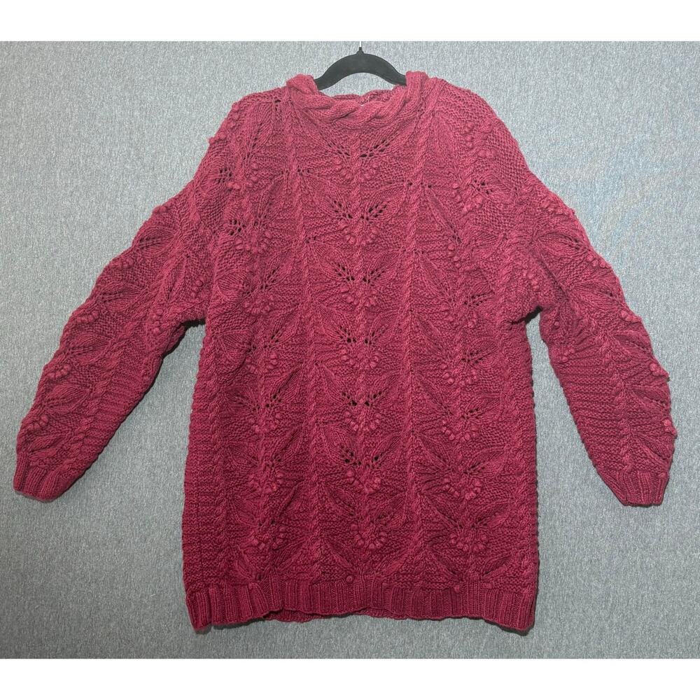 EXPRESS TRICOT | Women's Handknitted Cable Knit HEAVY Sweater | Large